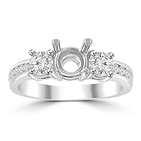 1.22 ct Round Cut Diamond Semi Mounting Engagement Ring G Color SI-1 Clarity in 18 kt White Gold