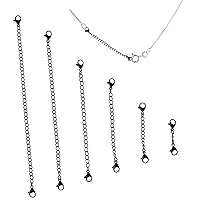 Lurrose 6pcs Extender Chain Necklace Extender Black Lobster Clasp Chain Bracelet Extender Sterling Silver Lengtheners Jewelry Making Bracelet Craft Extender Brass Jewelry Buckle Man Tin