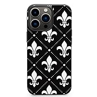White Fleur De Lis Pattern Phone Cases Cute Fashion Protective Cover Soft Silicone TPU Shell Compatible with iPhone 13 IPhone13 Pro Max