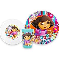 Dora the Explorer 3 Pc Mealtime Set Plate, Bowl, Tumbler