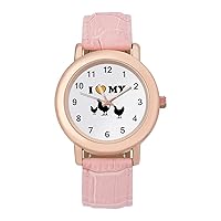 I Love My Chickens Fashion Casual Watches for Women Cute Girls Watch Gift Nurses Teachers