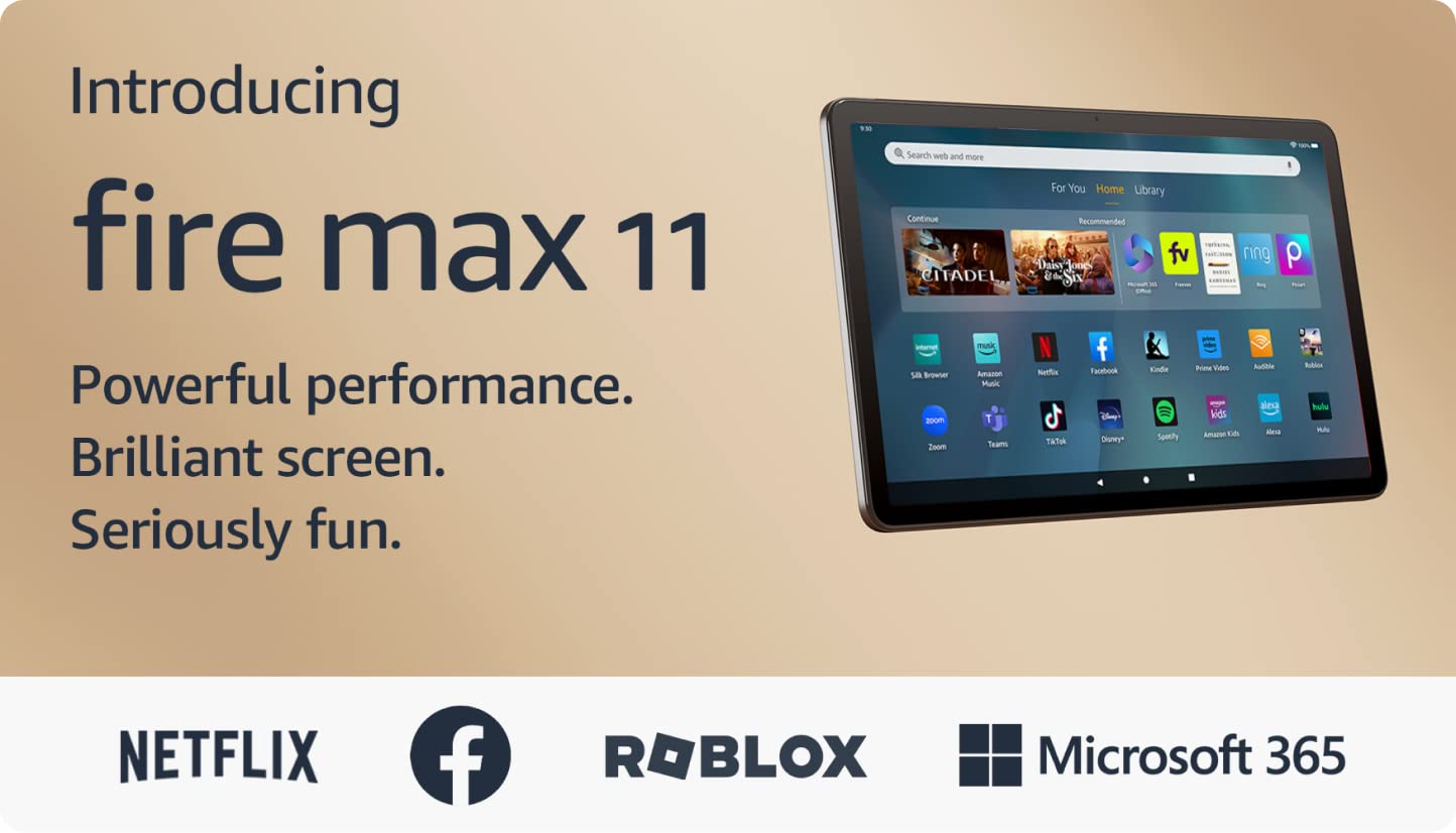 Introducing Amazon Fire Max 11 tablet, our most powerful tablet yet, vivid 11