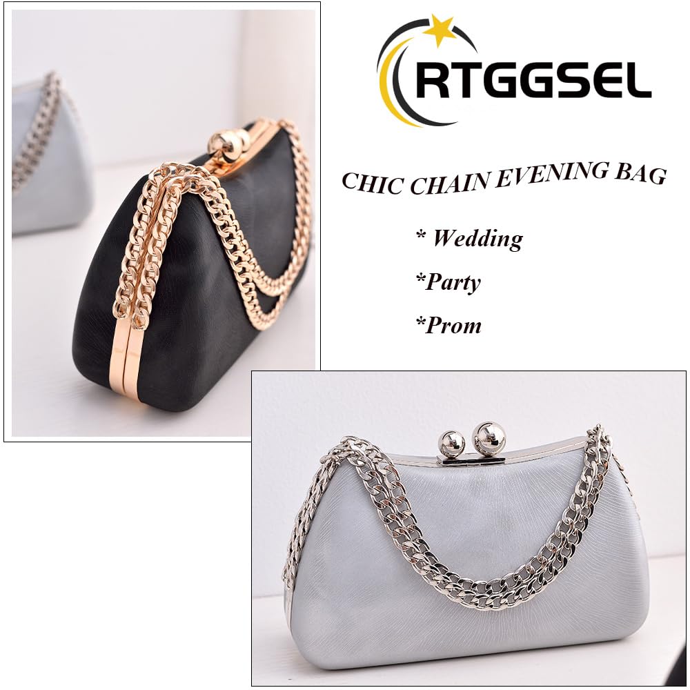 RTGGSEL Women‘s Wedding Cocktail Evening Clutch Purse Shoulder Crossbody Bags with Chain Strap Party Prom Satchel Handbag