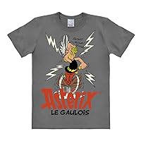 T-Shirt 100% Cotton Asterix Drinking The Magic Potion (Grey)