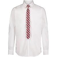 Van Heusen Boys Adaptive Long Sleeve Collared Button-Down Dress Shirt And Tie Set, Faux Buttons & Velcro Closure