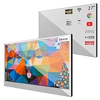 Soulaca 27 inches Smart Bathroom Mirror LED TV for Bathroom Android Advertising Shower Television Waterproof ATSC Vanishing Mirror 2024