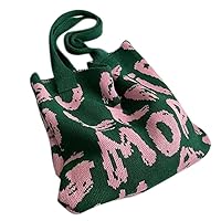 Casual Knitted Shoulder Bag Top-handle Tote Bag Large Capacity Handbag Fashion Purses Shopping Bags for Women Lady Girl