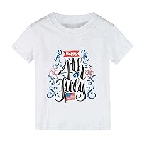 Girls Gymnastic Crop Top Sleeved T Shirts Summer Independence Day Celebration Floral Print for Boys and Girls Tee Top