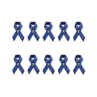 Fundraising For A Cause | Satin Colon Cancer Ribbon Pins – Dark Blue Ribbon Awareness Pins for Colorectal Cancer