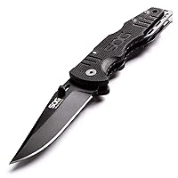 Folding Knife Pocket Knife – Salute Mini Tactical Knife, Hunting Knife, Flipper Knife with 3.1 Inch Clip Point, EDC Knife Pocket Clip (FF1101-CP)