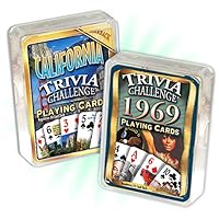Flickback 1969 Trivia Playing Cards & California Trivia Cards Combo: Birthday