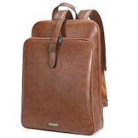 CLUCI Genuine Leather 15.6 in Laptop Backpack Purse for Women Travel Backpack Work Business Vintage Classical Casual Backpack