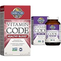 Vitamin Code Healthy Blood 60ct Capsules & Zinc Supplements 30mg High Potency Raw Zinc and Vitamin C Multimineral Supplement