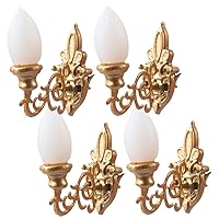 ERINGOGO 4pcs Dollhouse Wall Light Dollhouse Hanging Lamp Hanging Light Ornaments Play Light Scene Model Scale Lamp Model Gold Trim Mini Decor Doll House Wall Lamp Model Branches Abs Crafts