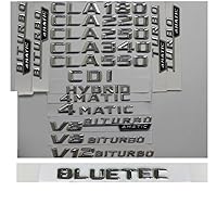 3D Chrome Silver Trunk Rear Letters Badge Emblems for CLA45 CLA35 AMG CLA200 CLA220 CLA260 CLA300 CLA400 4MATIC CDI (Turbo 4MATIC(1pair),Chrome)