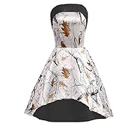 YINGJIABride Strapless Snowfall Camo Cocktail Party Holiday Dresses Prom Dress Short