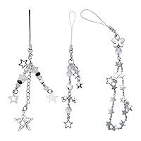 Pack Of 3 Star Phone Charm Keychain Bag Accessory Star Phone Strap Phone Jewelry Alloy Material For Fashion Lover Y2k Phone Chain