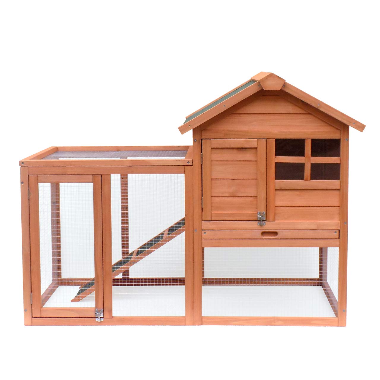 Choyop Wooden Pet House Rabbit Bunny Wood Hutch House Chicken Coops Chicken Cages Rabbit Cage (48" L X 25" D X 36" H)