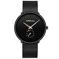 Mens Watch Ultra Thin Wrist Watches for Men Fashion Stainless Steel Band