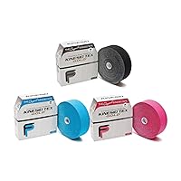 Kinesio Taping - Elastic Therapeutic Athletic Tape Tex Gold FP - Bulk Roll Bundle - Black, Blue & Red – Each Roll 2 in. x 103 ft
