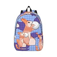 Stylish Canvas Casual Lightweight Backpack For Men, Women,Rabbit Holding The Ball Laptop Travel Rucksack