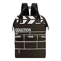 Movie Clapper Board Diaper Bag for Women Large Capacity Daypack Waterproof Mommy Bag Travel Laptop Backpack