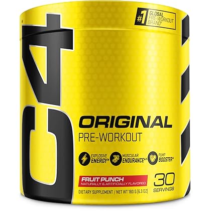 Cellucor C4 Original Pre Workout Powder Fruit Punch | Vitamin C for Immune Support | Sugar Free Preworkout Energy for Men & Women | 150mg Caffeine + Beta Alanine + Creatine | 30 Servings