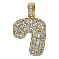 10k Yellow Gold Mens Women Cubic Zirconia CZ Sport game Number 7 Charm Pendant Necklace Measures 22x13.80mm Wide Jewelry Gifts for Men