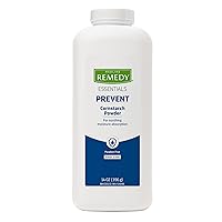 Remedy Essentials Cornstarch Powder (14 oz Bottle), Fresh Scent, Talc Free, Shaker Top, Skin Care, Absorbs Sweat, Soothes, Reduces Friction & Chafing, For Adults, Feet, Groin