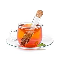 Glass Tea Strainers for Loose Tea, Glass Tea Infuser for Long Leaf Tea, Reusable Tea Diffusers with Cork, Large Loose Tea Steeper Filter for Cup
