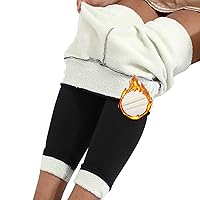 Multitrust Women Sherpa Fleece Linen Leggings Winter Cashmere Warm Thick Thermal Tights Soft Tummy Control Pants