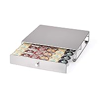 Nifty Coffee Pod Drawer – Stainless-Steel, Compatible with K-Cups, 36 Pod Pack Holder, Rolling Drawer, Under Coffee Pot Storage Sliding Drawer, Home Kitchen Counter Organizer