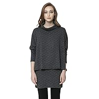 Inferno, 3/4 Sleeve, Cowl Neck Ladies Double Layer Fashion Tunic Top