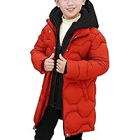 Panegy Boys Long Winter Puffer Coat 4-10 Years Toddler Kids Boy Thick Warm Hooded Coat