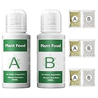 Hydroponics Nutrients (800ml in Total), Plant Food A & B Hydroponics Supplies, Indoor Plant Fertilizer for Hydroponics Growing System, Growing System Accessories for Vegetables Fruits Flowers Thrive