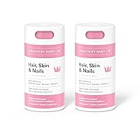 Hair, Skin and Nails Supplement 2 Pack (120 Capsules) - Biotin 2000mcg, Vitamin A, Vitamin B, Vitamin C, Hyaluronic Acid, Rosehip, and Alo Vera, Vegan, Non-GMO, Sugar Free (2 Pack)