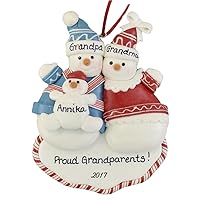 Baby's First Christmas Personalized Christmas Ornament - Proud Parents or Proud Grandparents - Baby in Carrier - Calliope Designs - 5