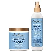 SheaMoisture Leave-In Conditioner Spray + Hair Mask Set - Manuka Honey & Yogurt Hydrating Repair Treatment for Dry, Damaged Hair, Anti-Frizz Hair Products, Scented, 8 Oz Ea (2 Piece Set)