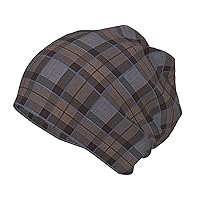 Novelty Skull Hat Fraser-Hunting-Tartan-Plaid Beanies Stretch Knit Beanie Hat Cap for Girls Boys Black