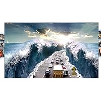 Portable Projector Screen 60/70/80/100120 Inch 16:9 Frameless Video Projection Screen Foldable Wall Mounted for Home Theater (Size : 100 inch)
