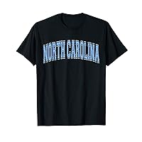 North Carolina Vintage State NC Blue Text T-Shirt