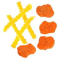 ERINGOGO 1 Set Fake Chicken Nuggets and French Fries Photographic Props Food Simulated Food Model Lifelike French Fries Models Artificial Chicken Nuggets Fake Meat Slice PVC Display Dessert