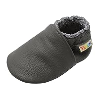 YALION Soft Leather Baby Shoes Moccasins Slip-on Boys Girls Slippers with Elastic Ankle, Anti-Slip First Walking Crib Shoes for Infant Toddlers