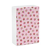 Cute Pink Strawberry Cigarette Box One-Hand Flip-Top Cigarette Case Holder Gift for Men Women
