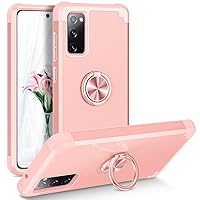Hekodonk for Galaxy S20 FE 5G Case,with 360°Rotatable Ring Holder[Support Magnetic Car Mount] Full Body Hybrid Hard PC Soft Rubber Shockproof Protective Case for Samsung Galaxy S20 FE 5G,Rose Gold