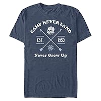 Disney Big Tinkerbell Never Land Counselor Men's Tops Short Sleeve Tee Shirt, Navy Blue Heather, 3X-Large Tall