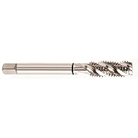 T2 Series High Vanadium HSS Spiral Flute Combo Tap, TiCN Coated, Round Shank with Square End, Modified Bottoming Chamfer, 1/4