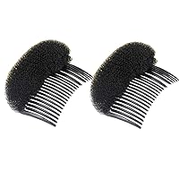 2PCS Women Lady Girls Soft Sponge Foam Hair Base Inserts Bump Up Hair Pads Stick Bun Maker Hair Styling Clip Hair Comb Braid Tool Hair Styling Accessories Black