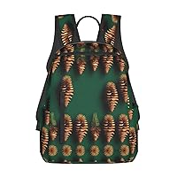 Pine Cone Border print Lightweight Laptop Backpack Travel Daypack Bookbag for Women Men for Travel Work