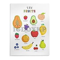 Lepipe Fruits Vegetables Poster Eat The Rainbow Kids Playroom Food Nutrition Classroo Poster (2) Canvas Poster Bedroom Decor Office Room Decor Gift Unframe-style 12x16inch(30x40cm)